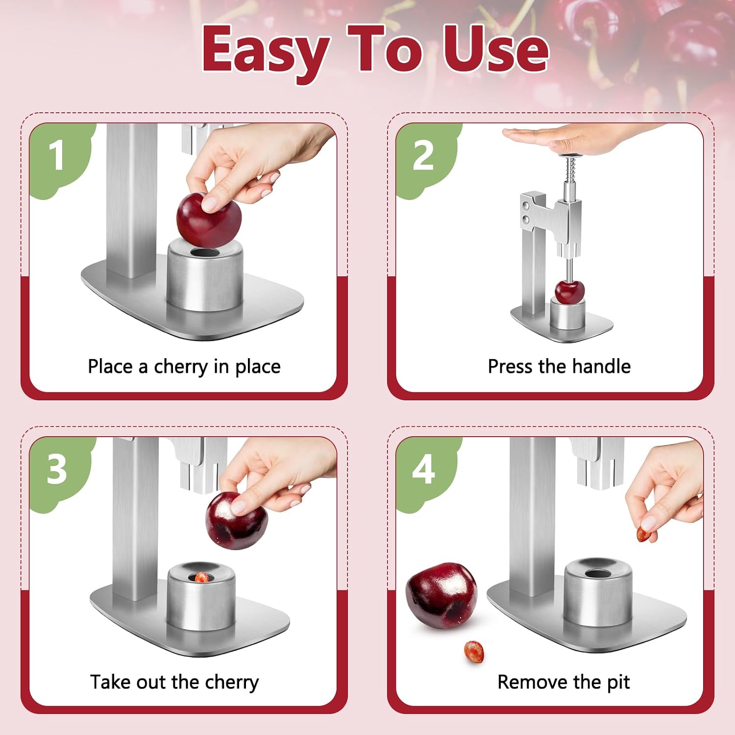 Multitools Stainless Steel Pitter, Olive Pitter Tool Portable Fruit Corer Remover for Cherries, Red Dates, Hawthorn, Grape, Jujube, Easy to Use