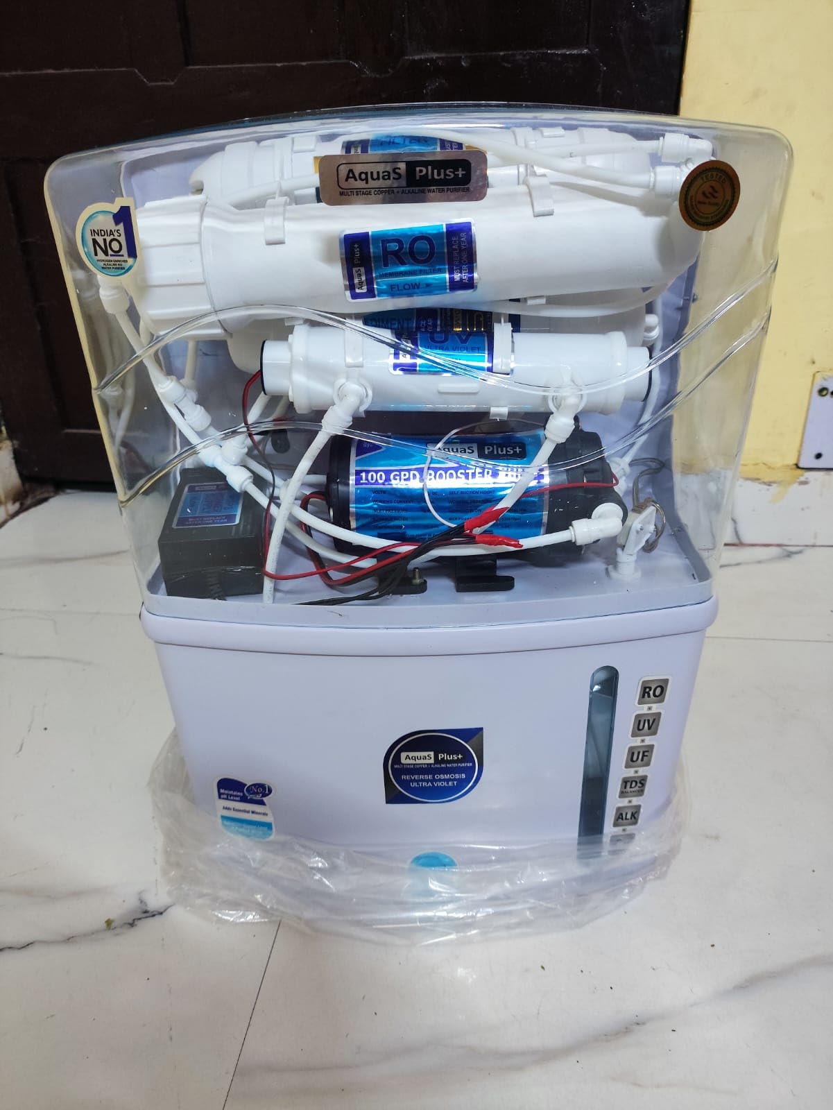 AquaS Plus+ 14L Stage RO UV UF Copper Alkaline Water Purifier | 100 GPD Booster Pump, TDS Controller-image-2