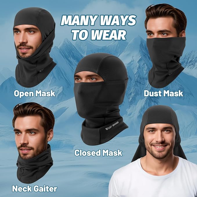 Balaclava térmica unisex para esquí y frío miniatura 3