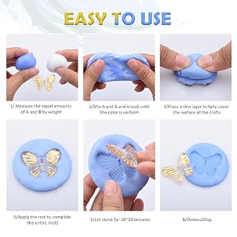 Silicone Putty, 400g Flexible Silicone Mold Making Kit -1:1 Mixing Ratio | for DIY Soap Making, Handmade Bath Bombs - Vibrant Rainbow Skin Safe Bath Bomb Colorant for Bath Bomb Supplies Kit, Crafts