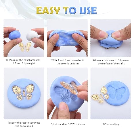 Silicone Putty, 400g Flexible Silicone Mold Making Kit -1:1 Mixing Ratio | for DIY Soap Making, Handmade Bath Bombs - Vibrant Rainbow Skin Safe Bath Bomb Colorant for Bath Bomb Supplies Kit, Crafts