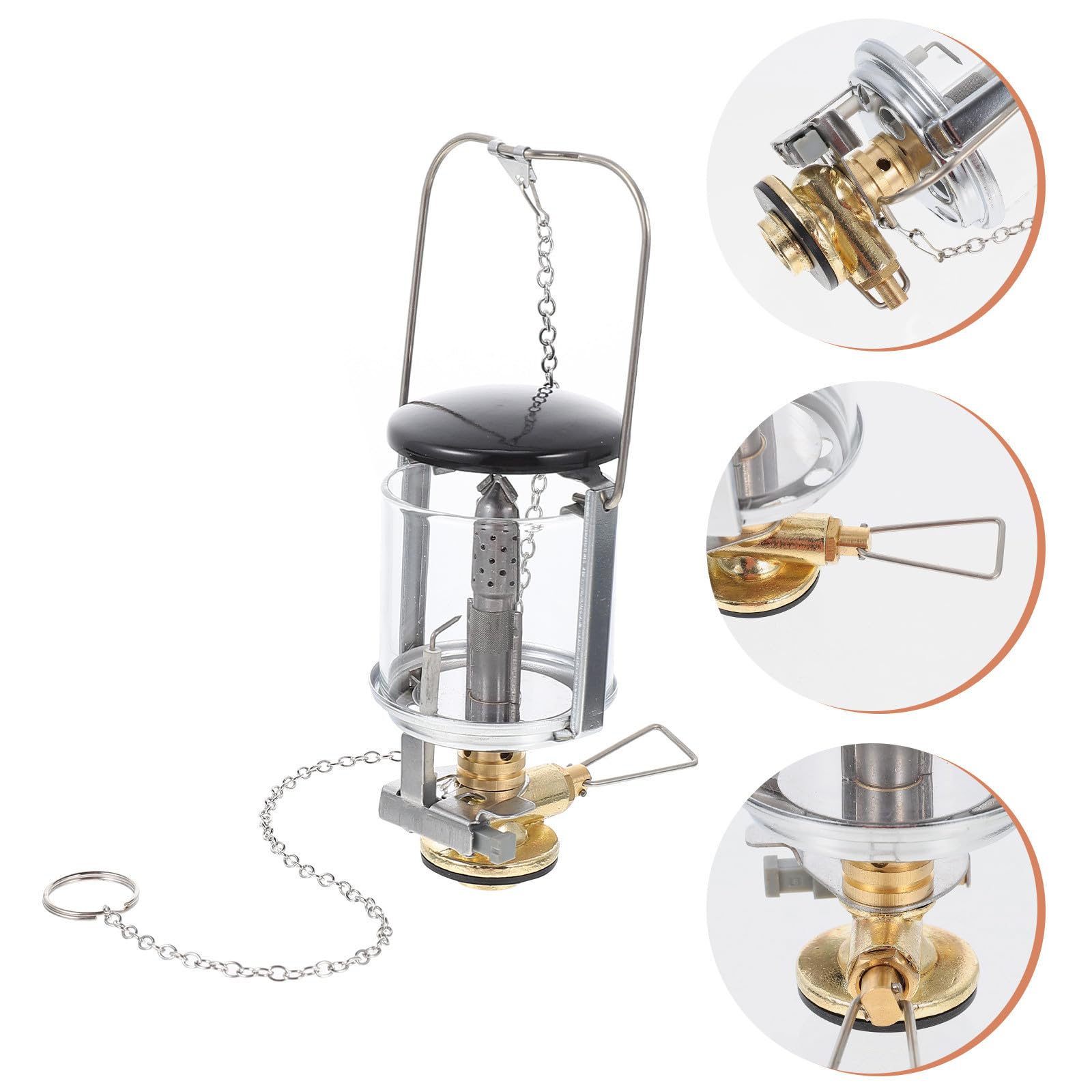 Lampada da Campeggio a Gas 600w in Rame e Acciaio Inox
