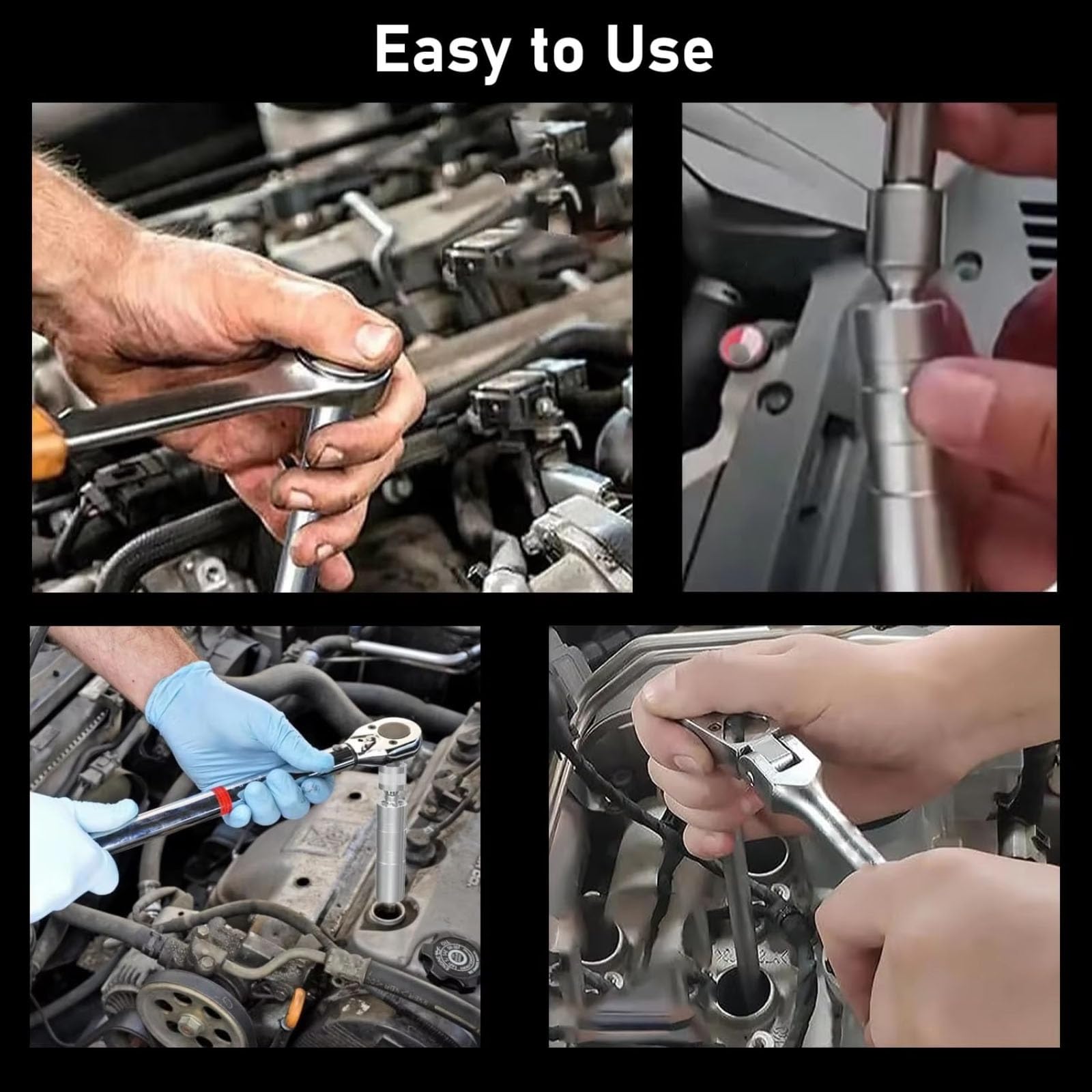 Auto Sottile per Parete Girevole Magnetica per Presa Candela 3/8 Pollici unità 12 Punti Candele Strumento di Rimozione Chiave Auto Chiavi Le Candele