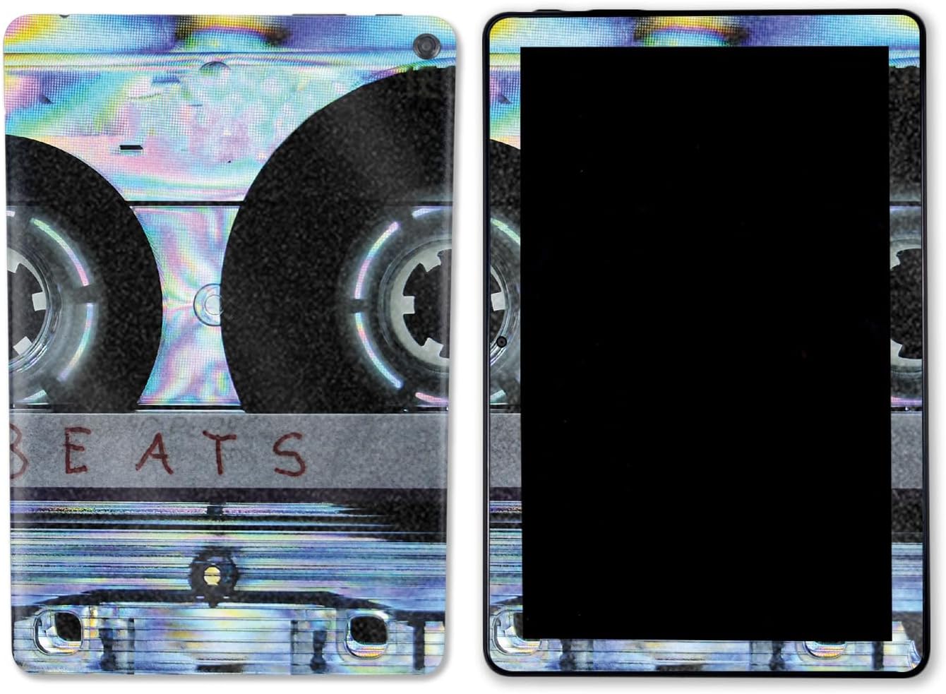 MightySkins Glossy Glitter Skin Compatible with Amazon Kindle Fire HD 10 (2023) - Holo Cassette | Protective, Durable High-Gloss Glitter Finish | Easy to Apply & Change Styles | Made in The USA