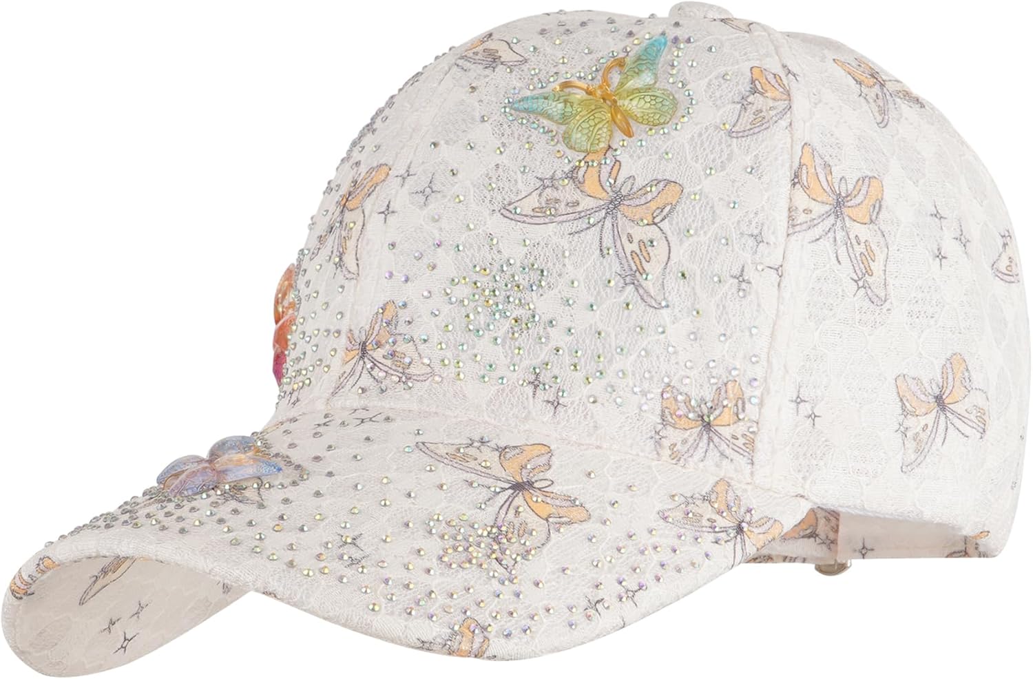 Hoce Fashion Rhinestone Denim Baseball Cap Studded Bling Hat for Women