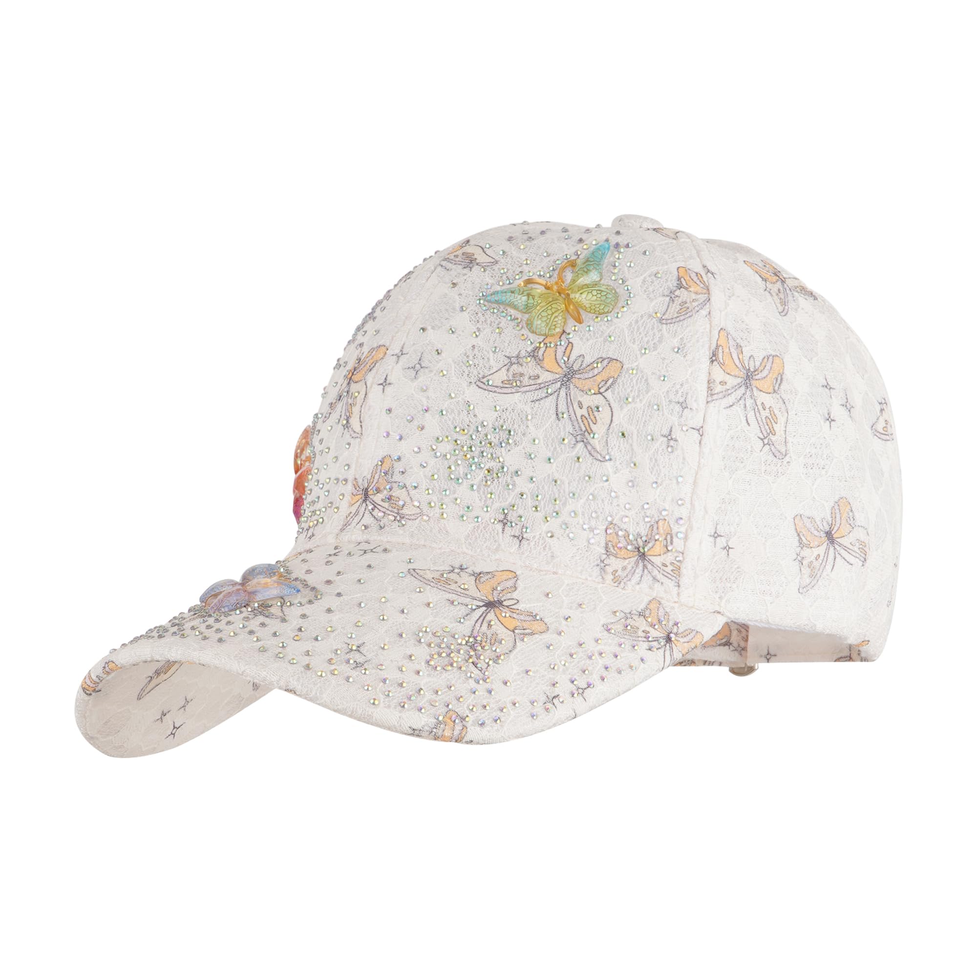 Meliyya Baseball Cap Strass Schmetterling Baseballkappe Somm