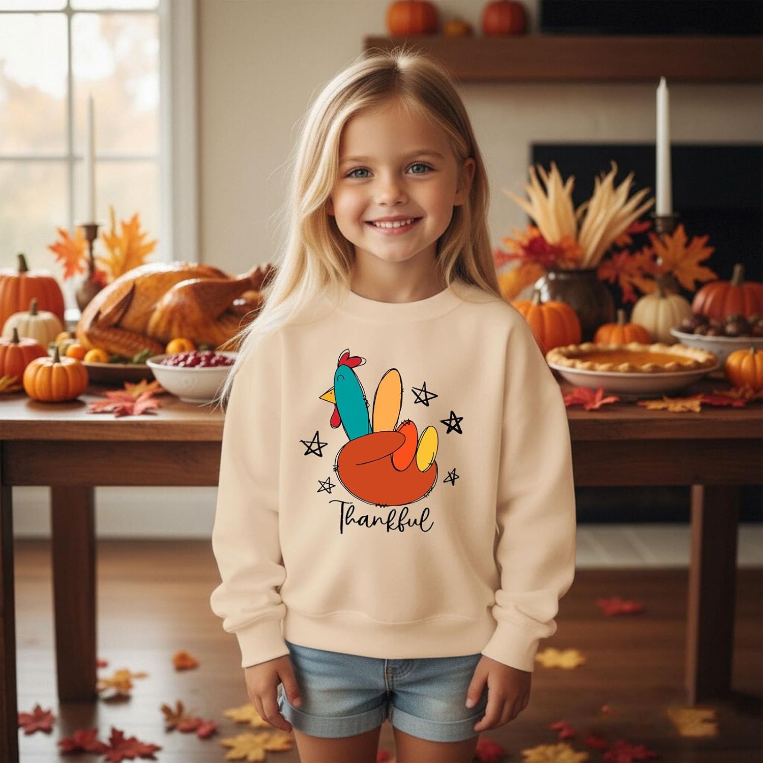 Toddler Thanksgiving Sweatshirts Boy Girl Funny Turkey Shirts Kid Thankful Outfit Long Sleeve Pullover Fall Tops - Image 6
