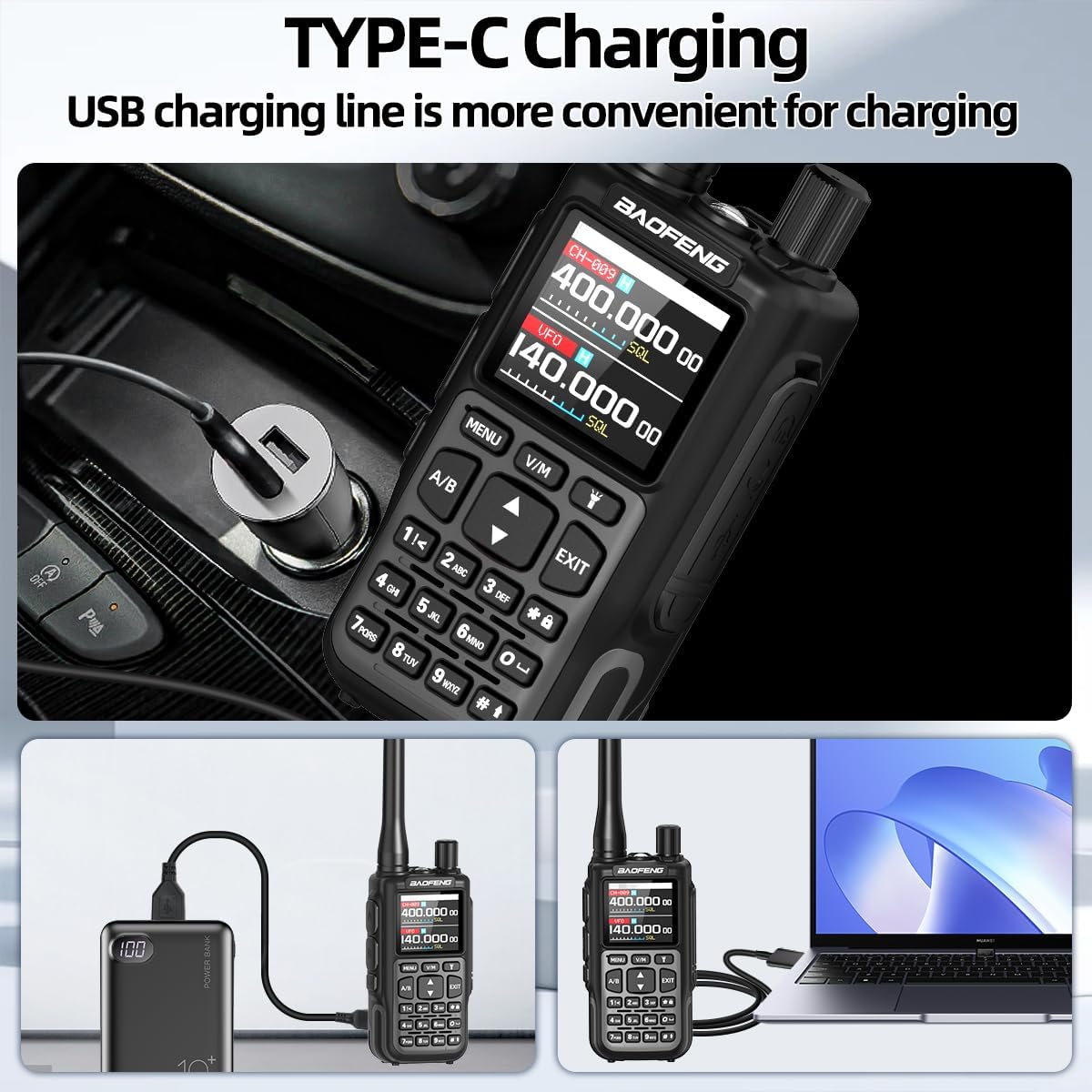 Baofeng Radio UV-5R Mini-5 Ham Radio Handheld Long Range Rechargeable UV5R MINI Dual PTT 2200mAh NOAA Emergency Radio Upgrade UV-5R,APP Programming,USB-C for Survival Gear Hunting Camping,2 Pack