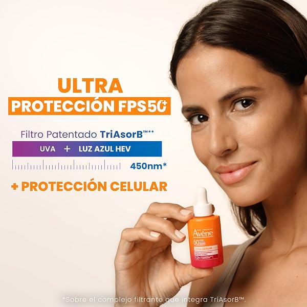 AVÈNE - Sérum ultra acolchado SPF 50+ - Protección contra el envejecimiento - Con TriAsorB™, ácido hialurónico y niacinamida - Ultraligero y concentrado - Acabado invisible - Piel sensible - 30 ml - 3
