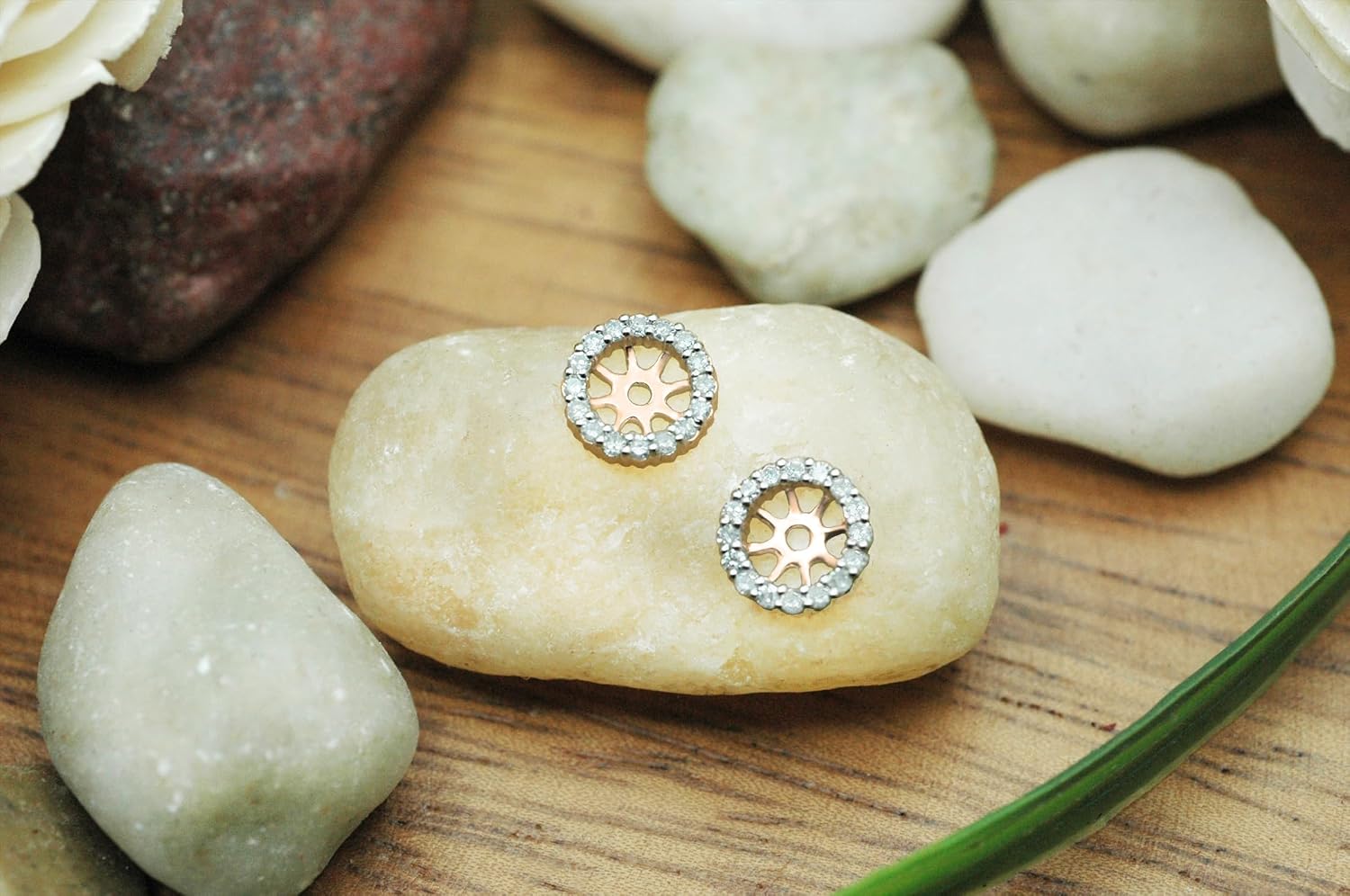 Dazzlingrock Collection 0.25 Cttw Round White Diamond Removable Jackets for Women's Stud Earrings in 18K Solid Gold