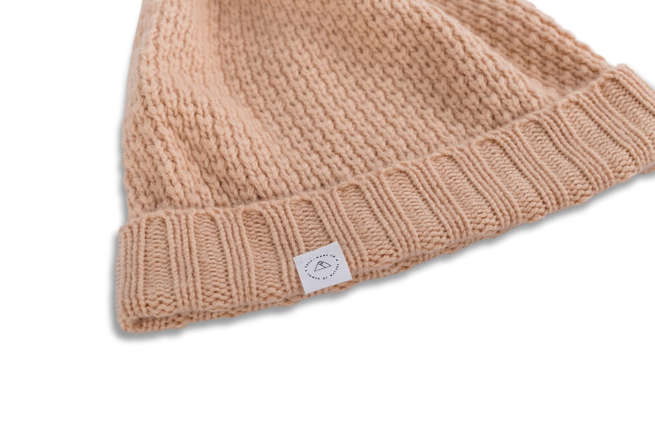 Berretto | Beanie Invernale con PON PON di Pelliccia Sintetica Particolare in Cachemire al 100% (Taglia Unica)