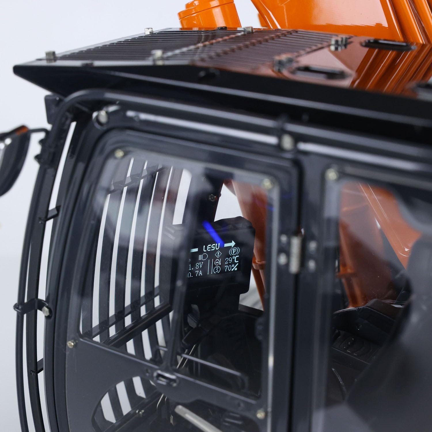 Technical drawing with dimensions of the excavator