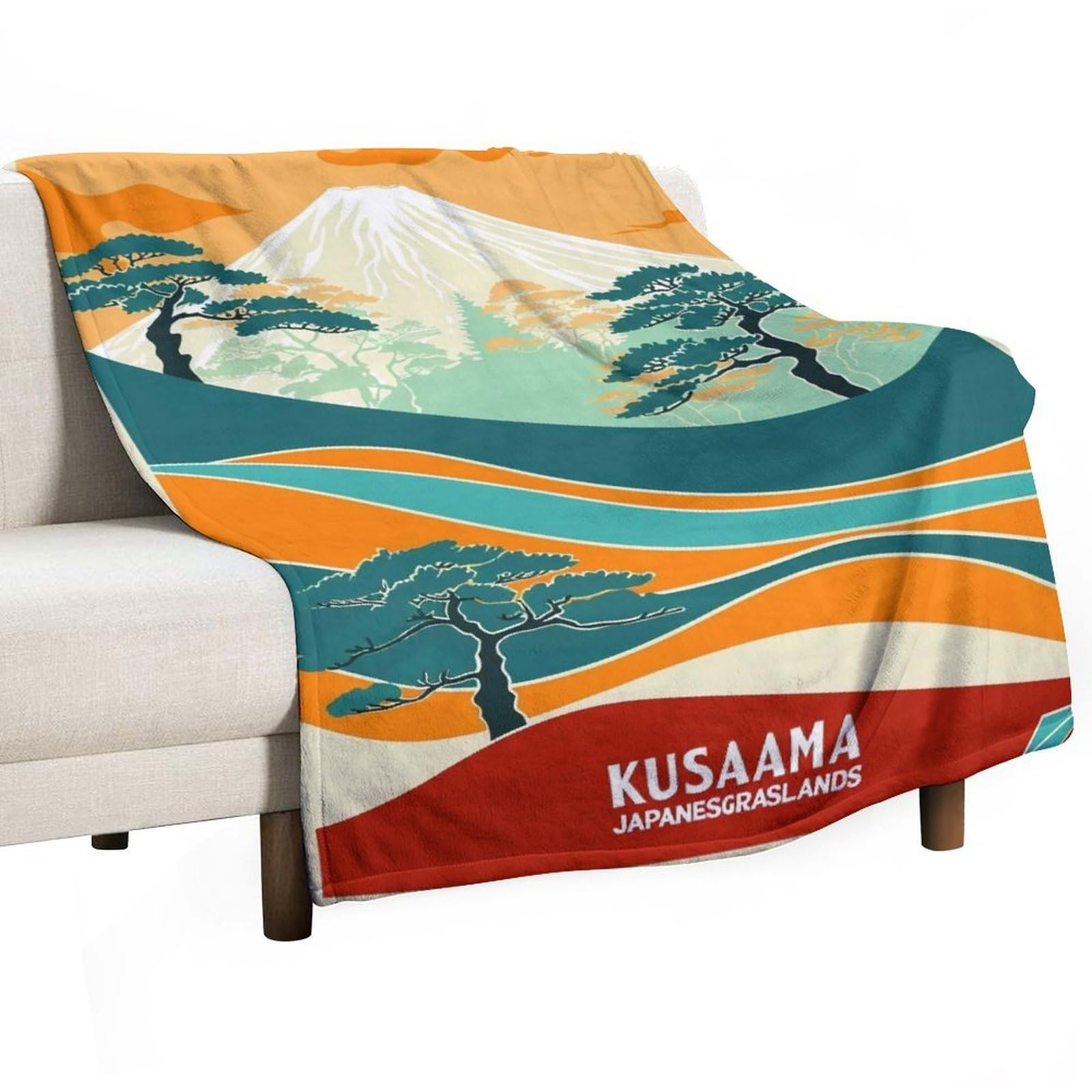 YHGSREUOH Yayoi Kusama Japanese Grasslands 02 Flannel Blankets Fleece Soft Throw Lightweight Plush Gifts for Couch, Bed, Cozy Sofa Plush, Chair, Lovers 32x48inch(80x120cm)