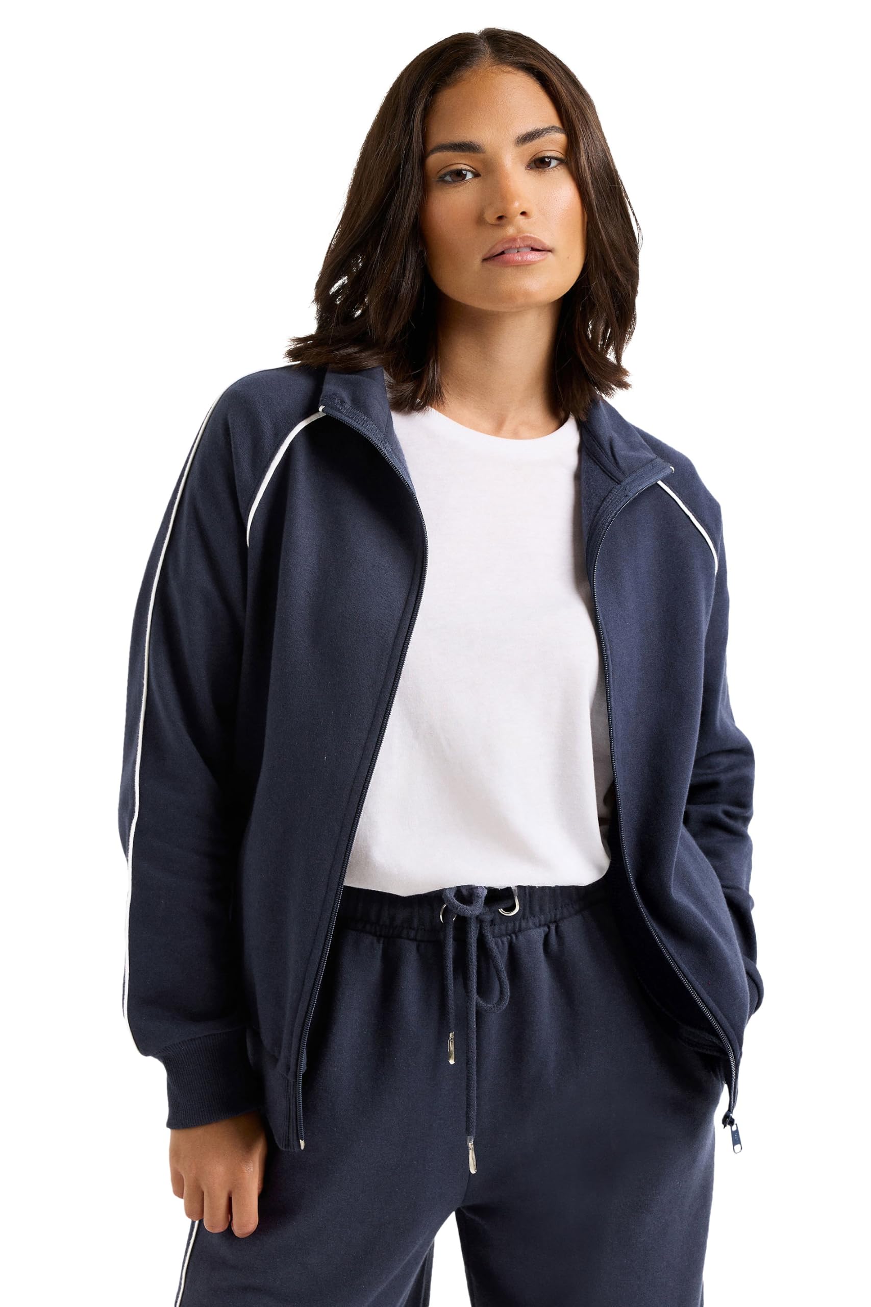 Pixiegirl Women's Dark Navy Petite Zip Sweatshirt In | Size: 12