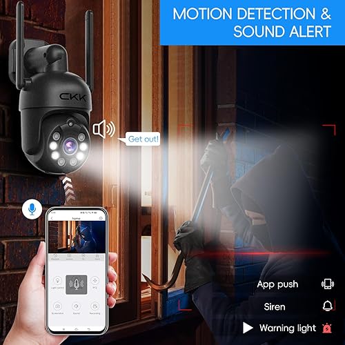 Miniatura 5 de [3K, vista de 360°] Sistema de cámara de seguridad inalámbrica de 5MP, 4 cámaras PTZ 3K para exteriores interiores, sistema de vigilancia WiFi dual