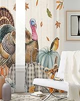 Vista 9 de Cortinas traslúcidas de Navidad de 39 pulgadas de largo, juego de 2 paneles de cortinas para cocina, dormitorio, sala de estar, puerta, pasillo