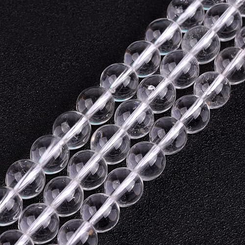 Miniatura 469 de GEM-Inside - Cuentas sueltas de piedra de lava negra natural de 0.315 in para hacer joyas, 15 pulgadas Cordierita de grado A