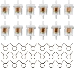 12pcs 1/4 Inch Gas Inline Fuel Filter Compatible with MTD Kohler Kawasaki John Dere Birgs & Straton Taotao Scooter ATV Motorcycle Small Engine Generator Lawn Mower Universal Fuel Filter