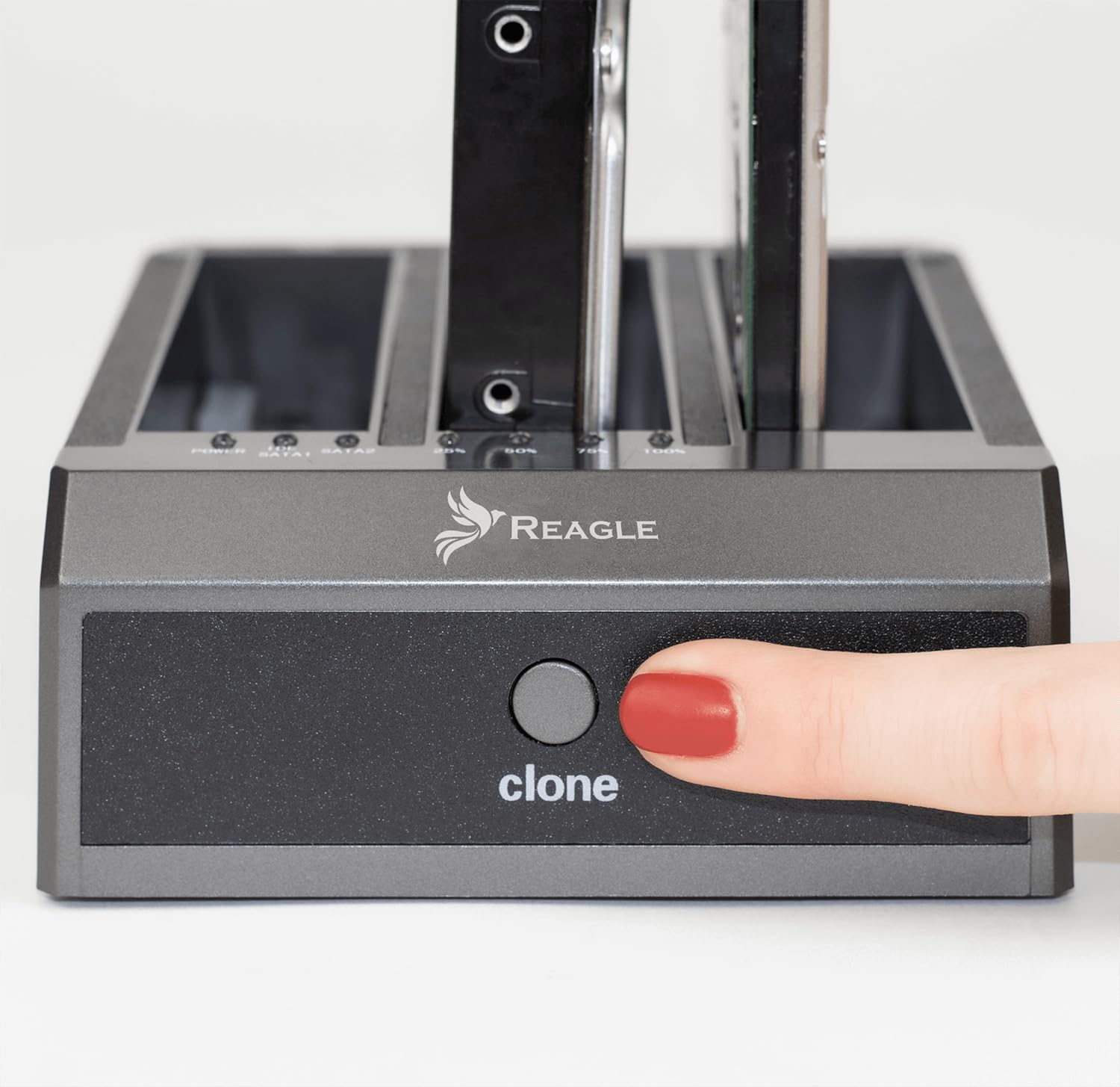 Reagle Station d'accueil pour disque dur 2,5" et 3,5" HDD/SSD 3 baies, fonction clonage hors ligne, USB 3.2 Gen 1, 18 To, aluminium, SuperSpeed 5 Gb/s, Plug & Play, avec bloc d'alimentation et câble