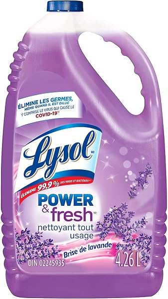 A large bottle of LYSOL® MULTI SURFACE CLEANER POURABLE in Lavender scent.