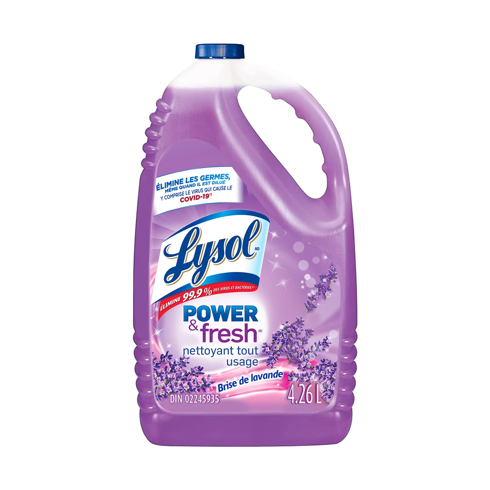 A large bottle of LYSOL® MULTI SURFACE CLEANER POURABLE in Lavender scent.