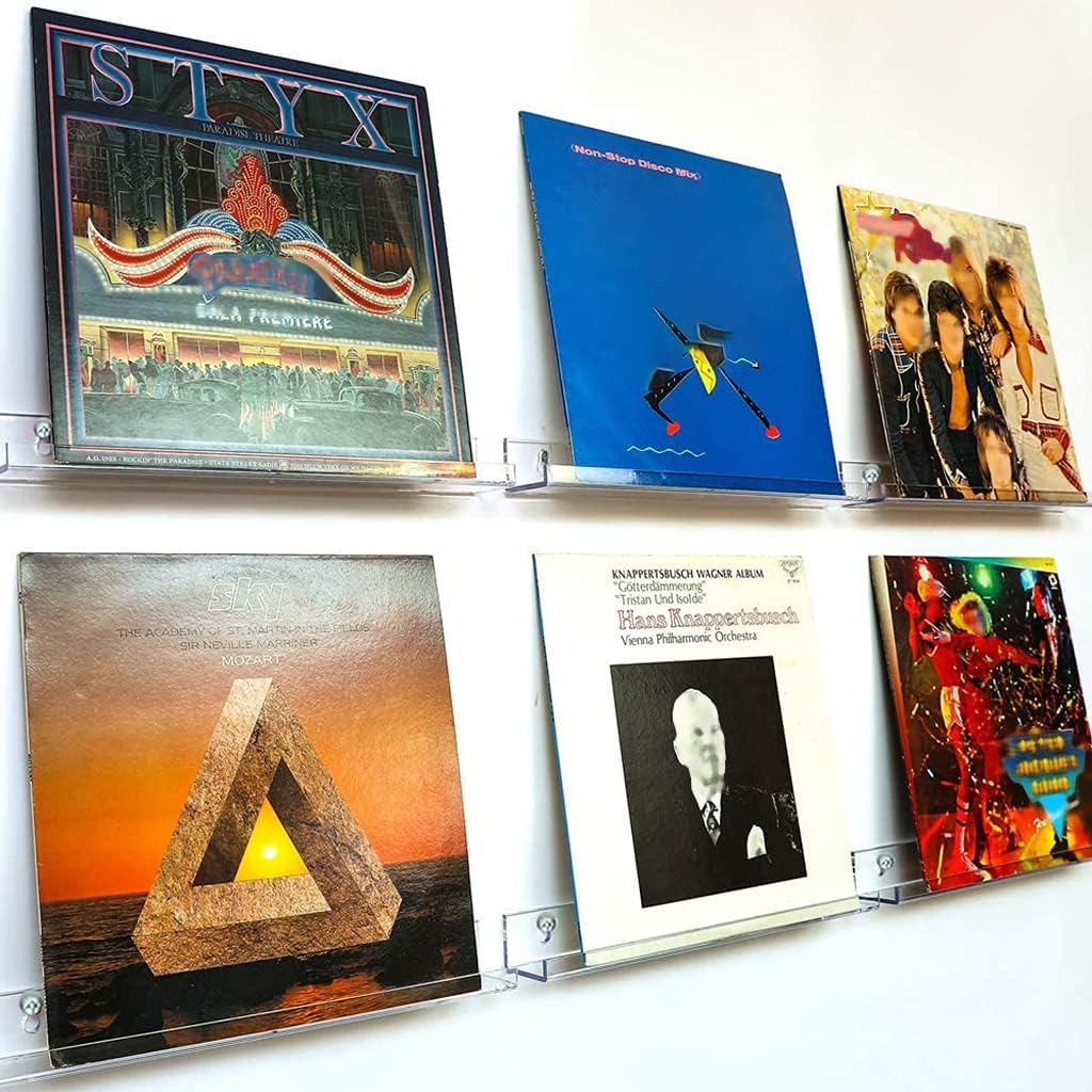 レコード棚壁マウント黒とクリア選択するアクリルアルバムホルダーディスプレイラックアートコレクターのためのアクリルレコードスタンド透明