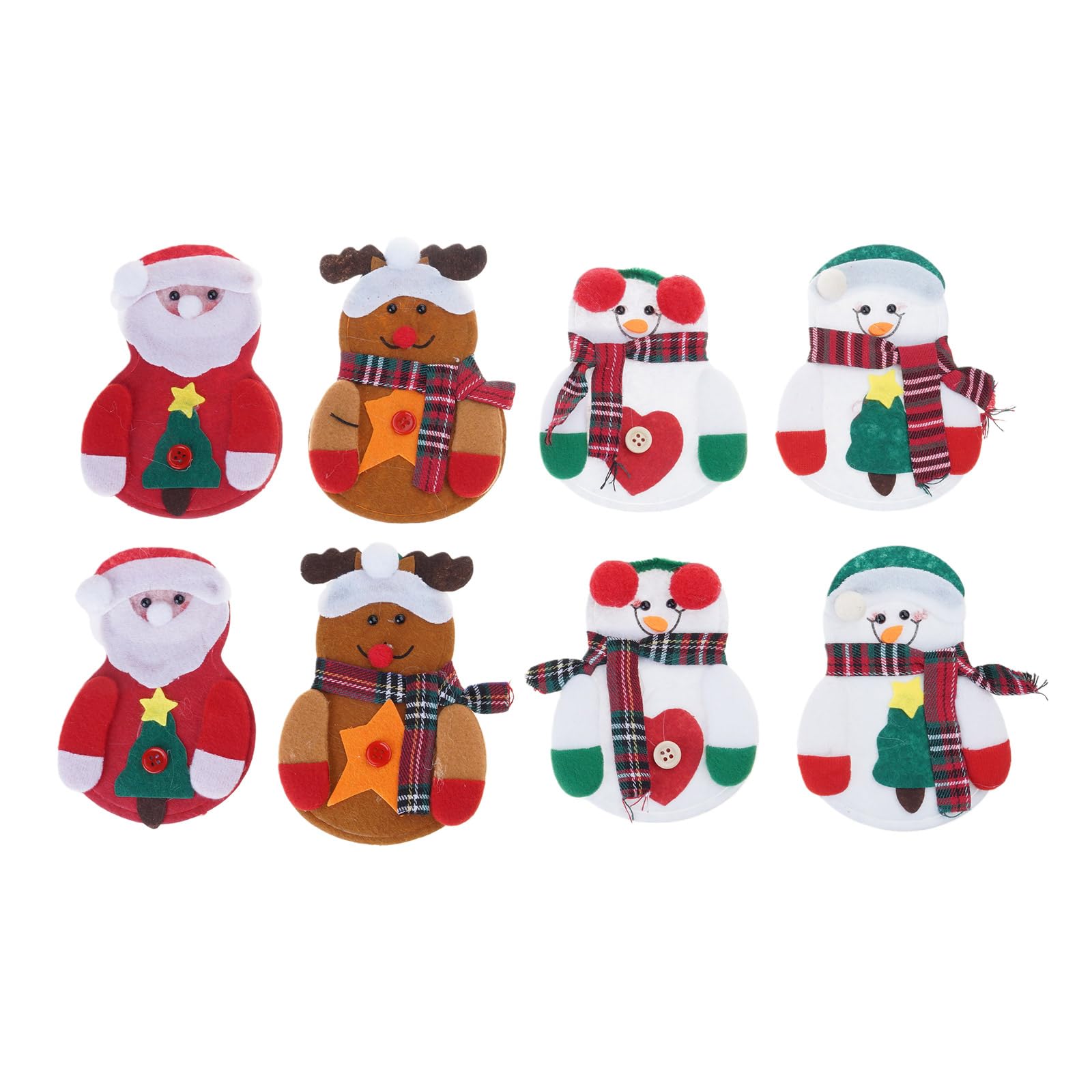 Tsophreniq 8pcs Christmas Decorations Fork Covers Snowman Party Dinner Decor Knives Fork Cutlery Bag Kitchen Tableware Holders Christmas Tableware Holder