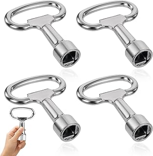 4 Pièce Clé Carré en Métal,Clé Armoire Electrique,Cle Carre Poubelle,Clef Square Universelle Multifonction,Utilitaire Polyvalent Accessoire pour Boîte Électrique Gaz Eau Armoire Compteur (Grand)