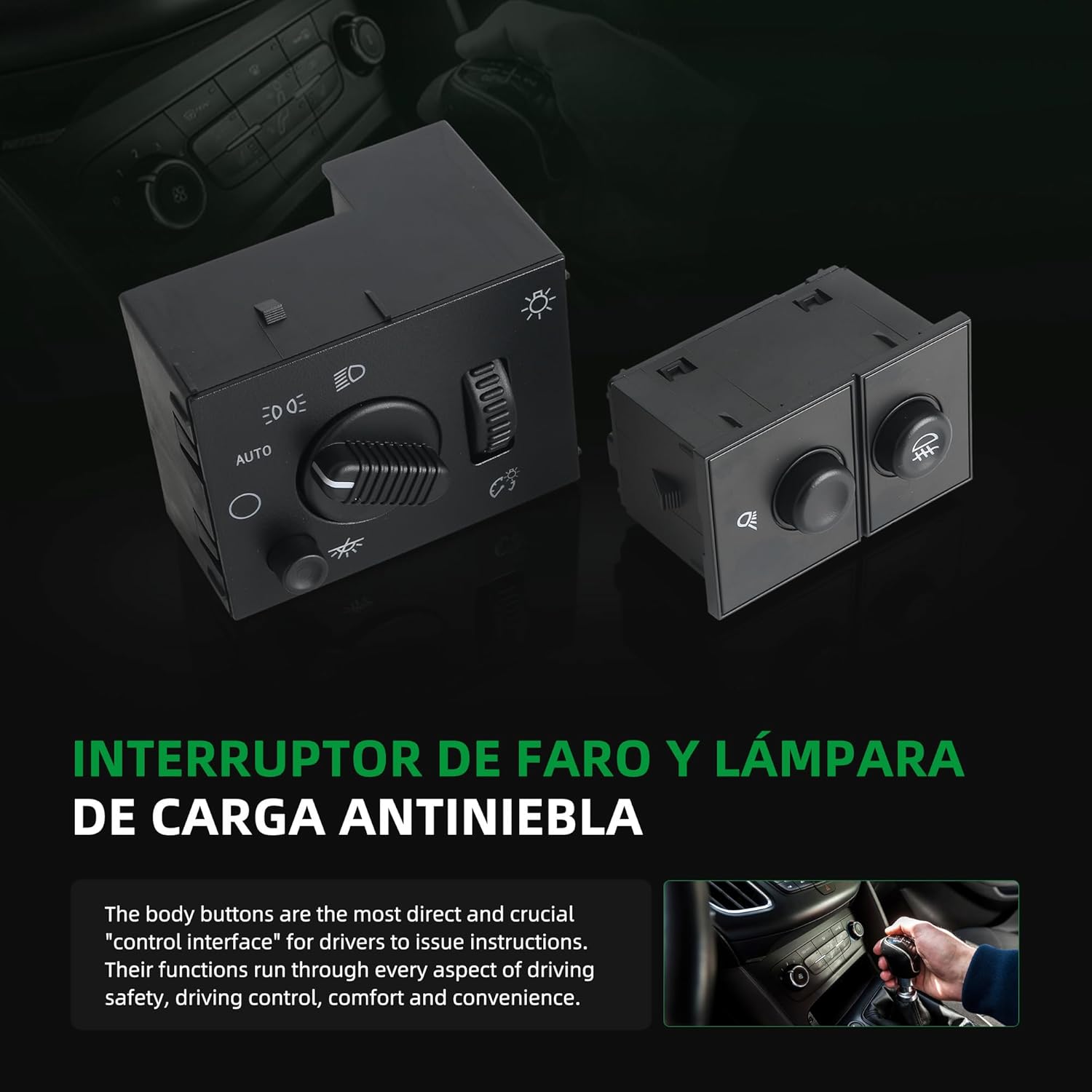 Headlight Switch&Fog Light Cargo Lamp Switch 15143597,for Chevrolet,for Chevy Tahoe Avalanche Silverado Suburban,for GMC Yukon Yukon XL Sierra 1500 2500 3500 1500HD 2500HD 2003-2007,19381535