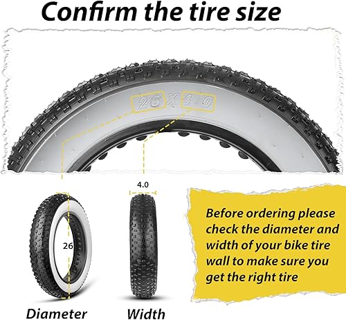 Miniatura 9 de MOHEGIA Neumático de bicicleta gruesa neumático de 20x4.026x4.0 pulgadas, neumático de bicicleta MTB de repuesto plegable de alto rendimiento y todo