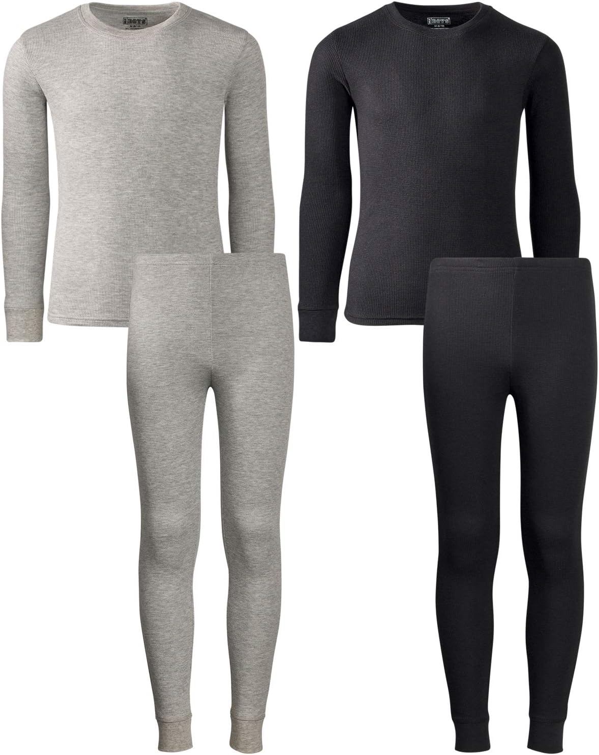 Thermal Underwear Set – Boys Winter Base-Layer Long Johns Waffle Knit Thermal Top and Pant (2 Full Sets)