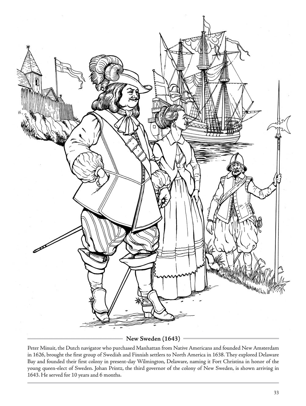 Picture the Past: The Exploration of North America: Historical Coloring Book