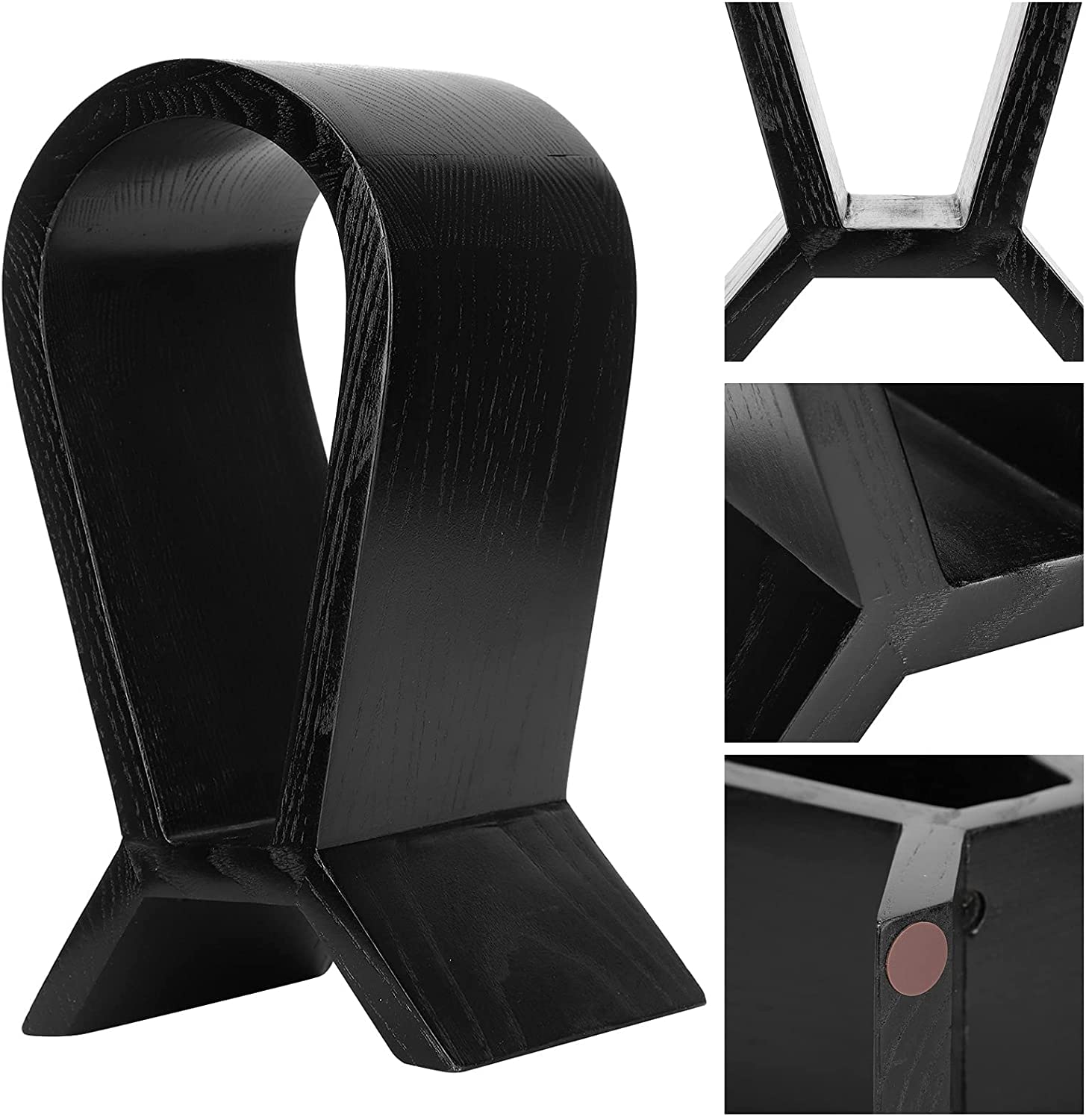 MRKU Support pour Casque Audio, Crochet de Bureau en Bois, Style Classique, pour écouteurs de Bureau et de téléphone Portable.