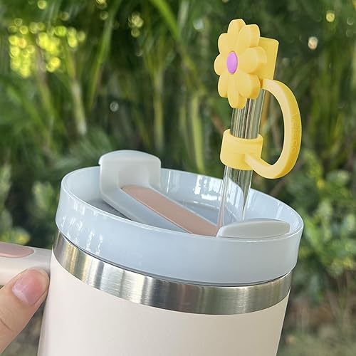 Miniatura 6 de 12 fundas de silicona para popotes compatibles con Stanley de 30 y 40 onzas, 0.394 in (2564 pulgadas), bonitas tapas de popote a prueba de polvo