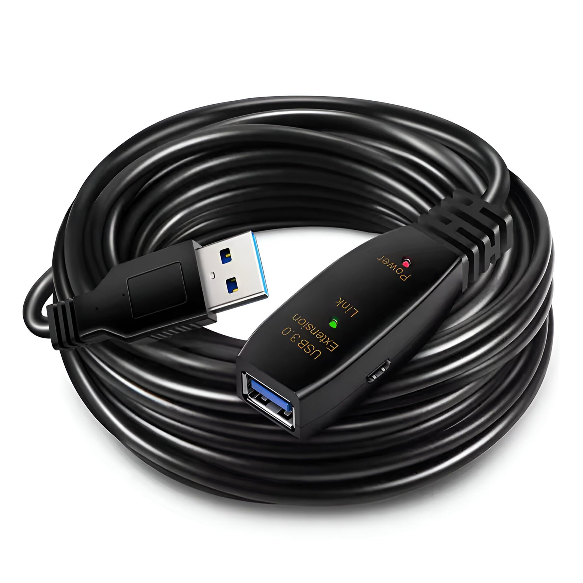 CABLEPELADO Cavo prolunga USB 3.0 Super Speed, cavo prolunga USB tipo A maschio femmina, alta velocità 5 Gbps per stampante, mouse, tastiera, hub, pendrive, controller PS, HDD, computer, nero, 50 cm