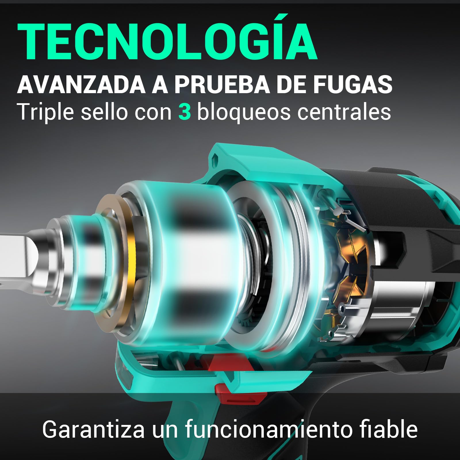 DCA Pistola de Impacto a Batería 20V, Llave de Impacto Motor Sin Escobillas 682 Nm Par Máximo, Encastre de 13 mm, 2 Baterías 4.0Ah, 4 Modos, Luz LED, Smart Loosen, ADPB520