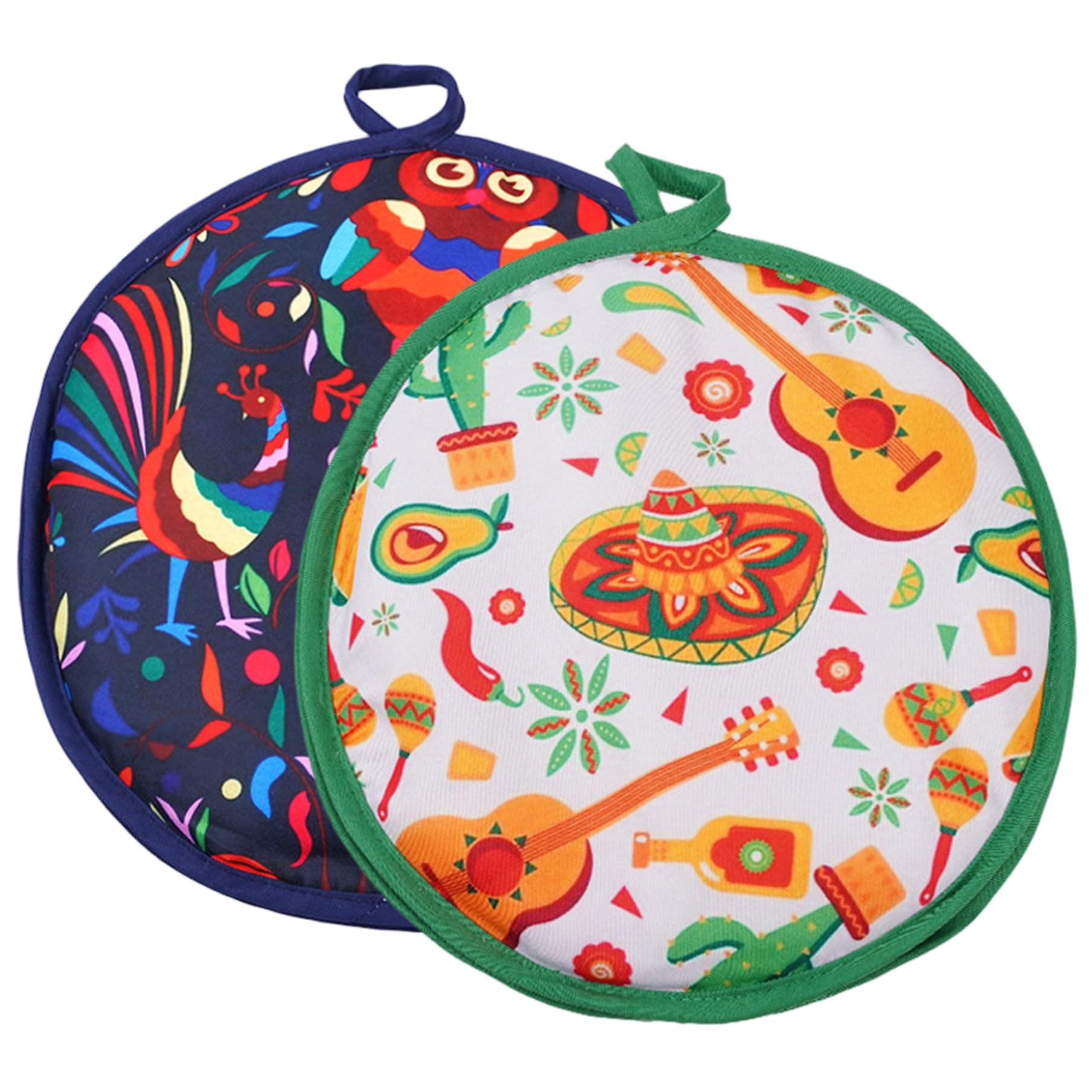 Faroby 2Pcs Tortilla Warmer Pouch - 11.8 Inch Round Anti-Scald & Dustproof Hanging Warmer, Microwavable Easy Clean For Kitchen Supplies