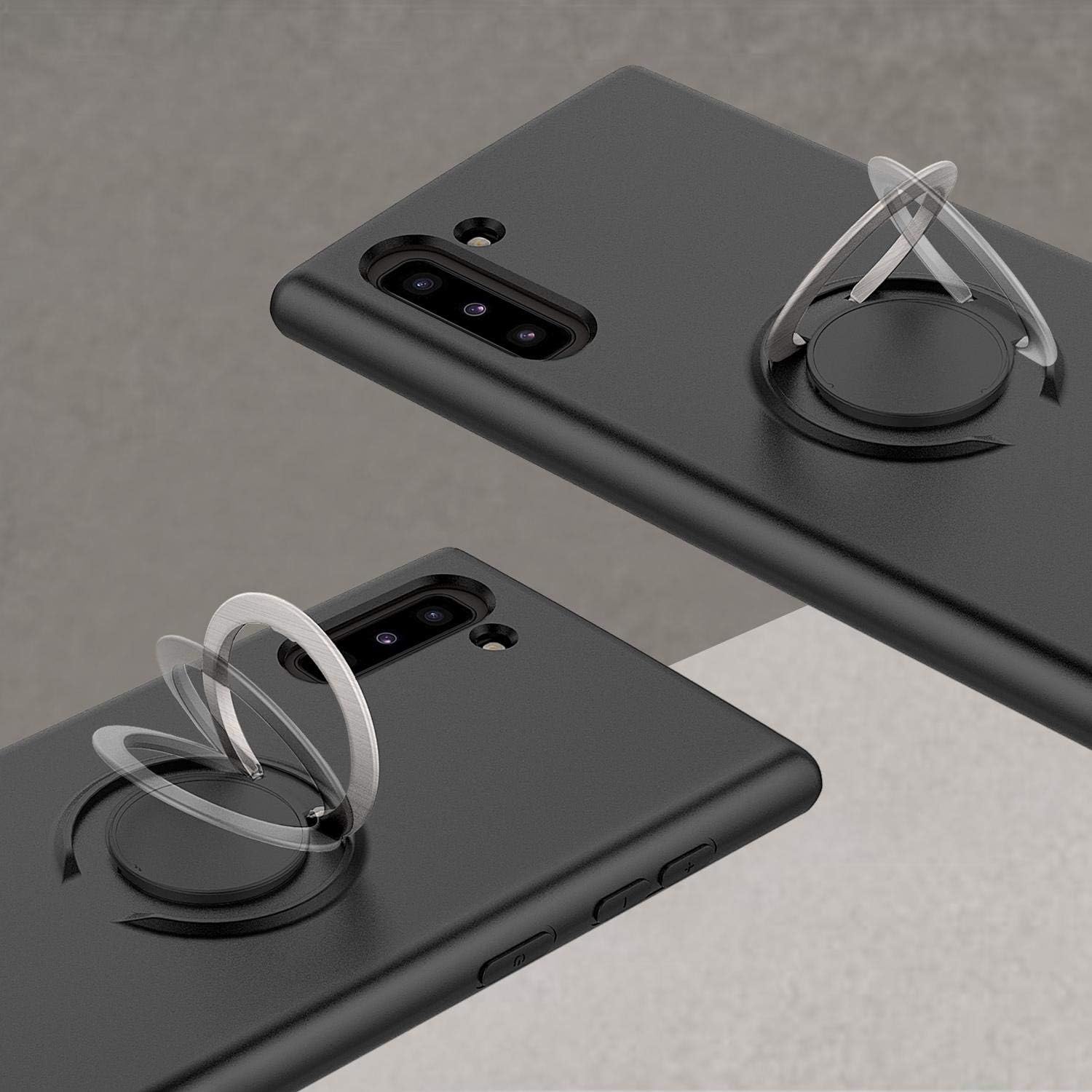 ZIZO Revolve Series for 2019 Samsung Galaxy Note 10 Case | Built-in Ring Holder, Kickstand, Ultra Thin Design Magnetic Mount Compatible (Magnetic Black)