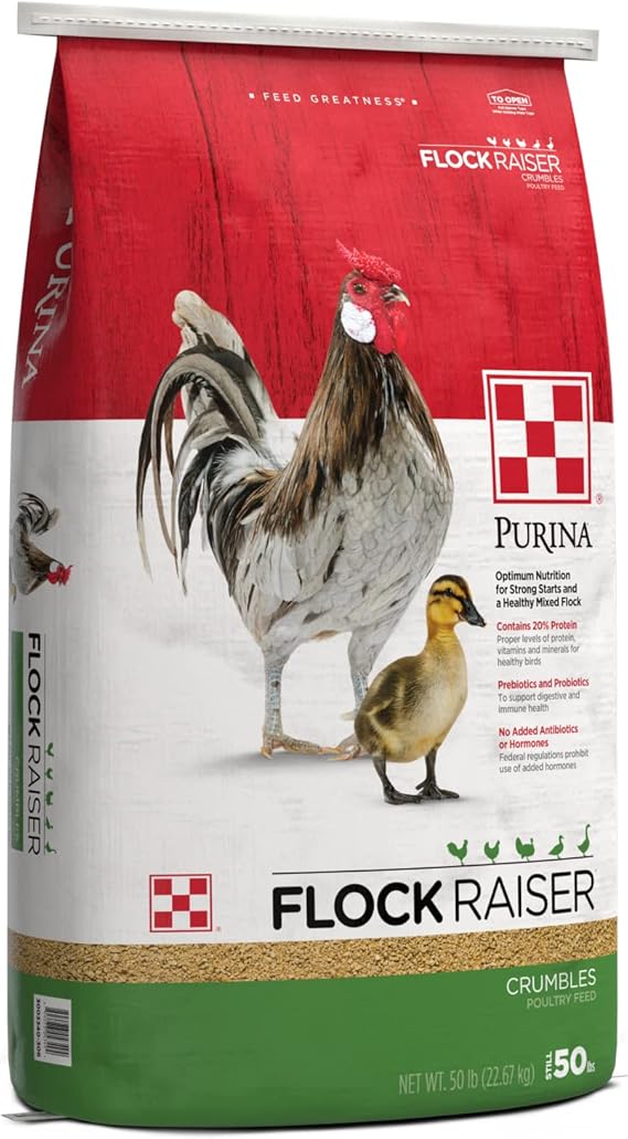 Purina Flock Raiser Crumbles Poultry Feed 50 Pound (50