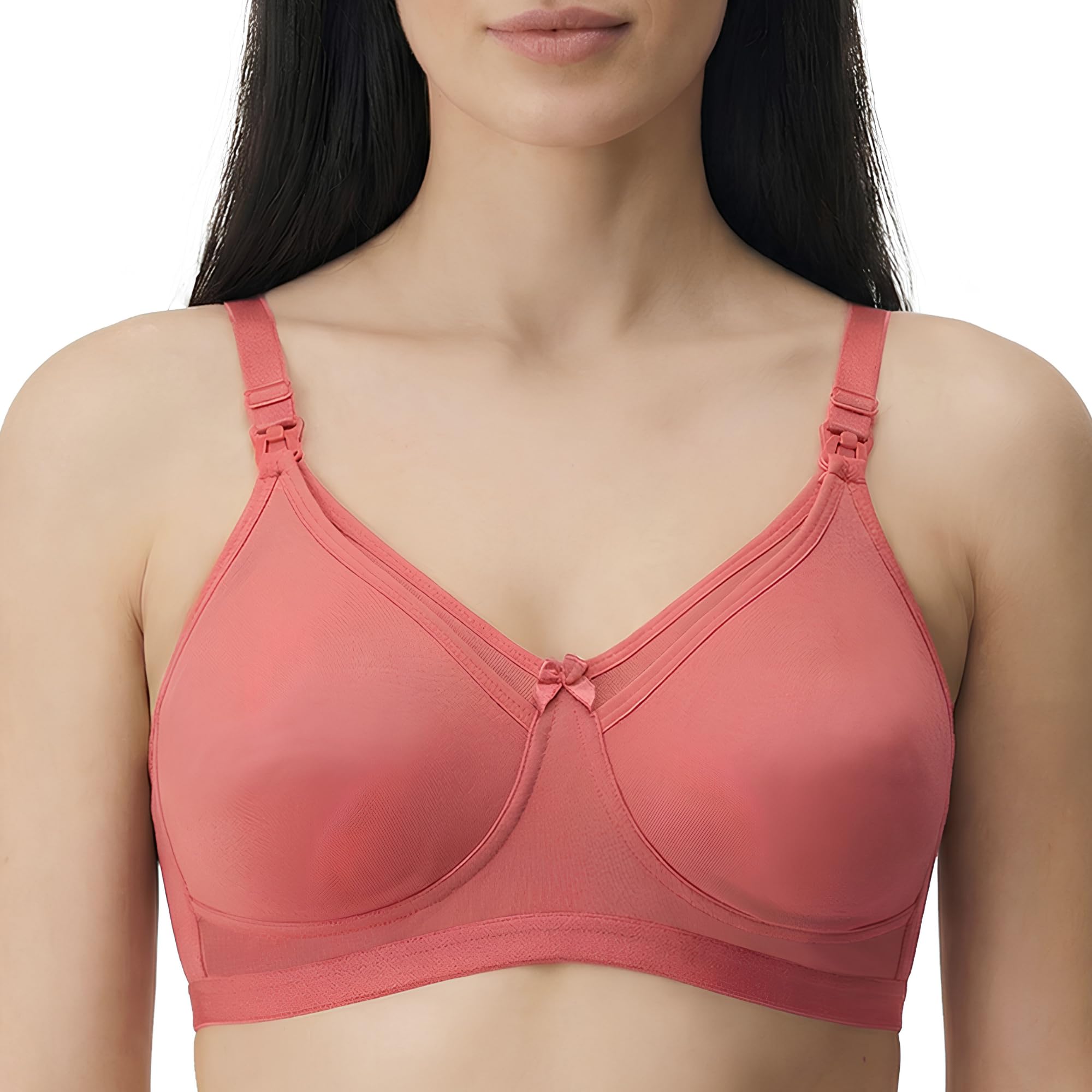 Women Cotton Feeding Maternity Nursing Bra for Breastfeeding New Moms, Non-Padded Non-Wired, One-Hand Drop Down Cups, Full Coverage No-Spillage Support, 3-Hook Closure -Multicolor (32C-44D)-image-39
