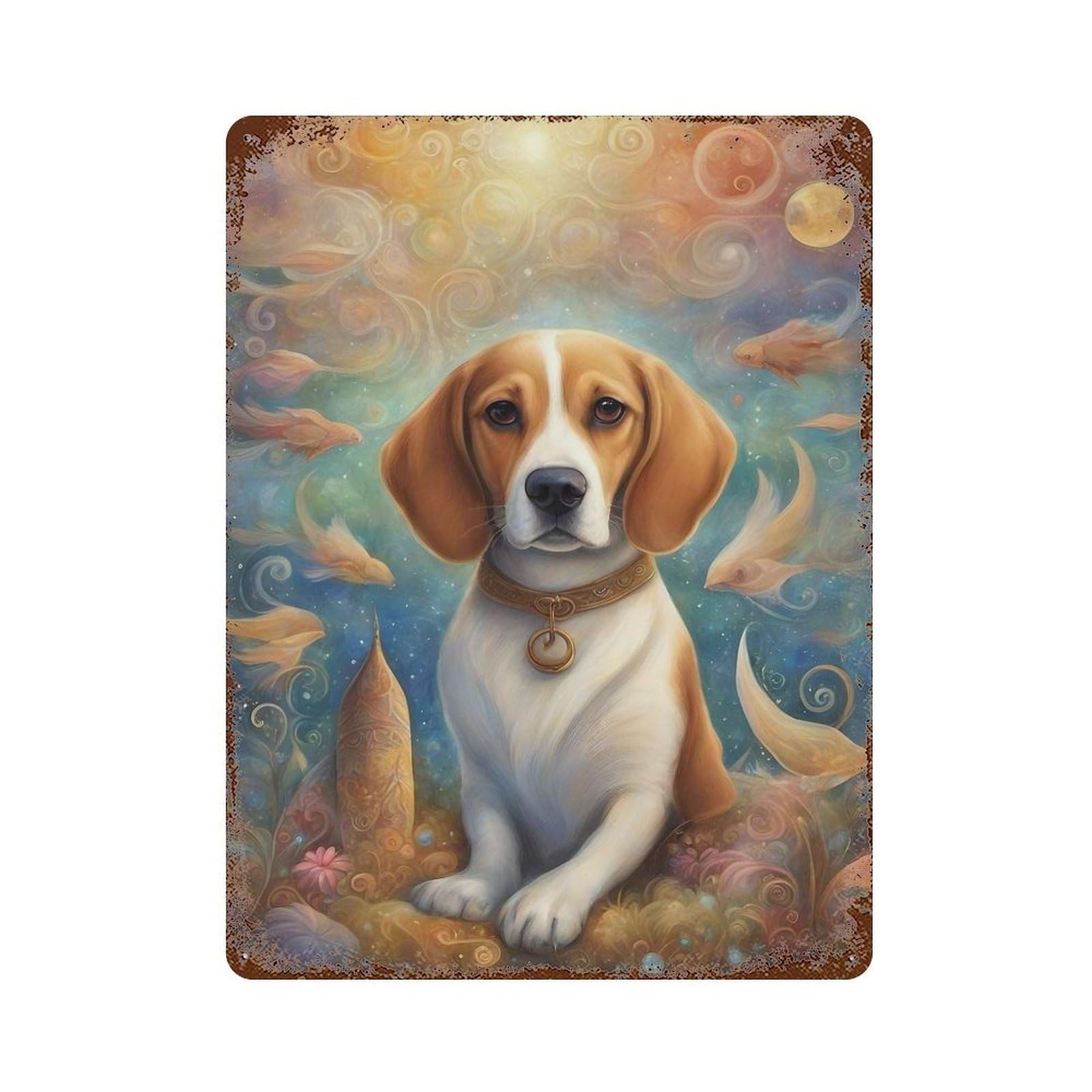 Dog000108 Rusty Metal Tin Sign 15.7"x11.8", Farmhouse Wall Decor for Farmhouse, Kitchen And Entryway Decor