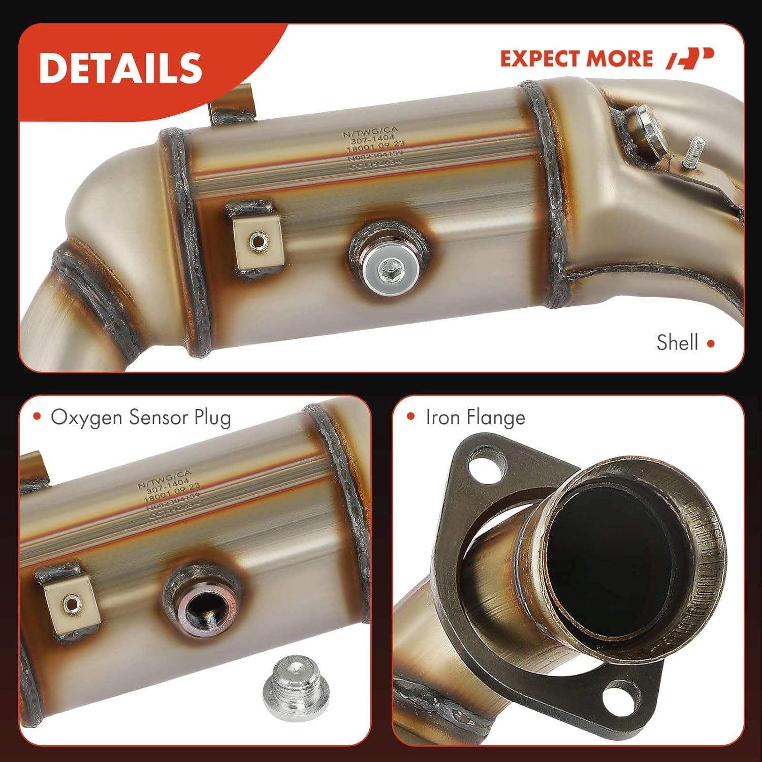 A-Premium Front Left Exhaust Manifold Catalytic Converter Kit Direct-Fit Compatible with Chrysler Sebring 2007-2010 & Dodge Avenger 2008-2010, 2.7L, EPA Compliant