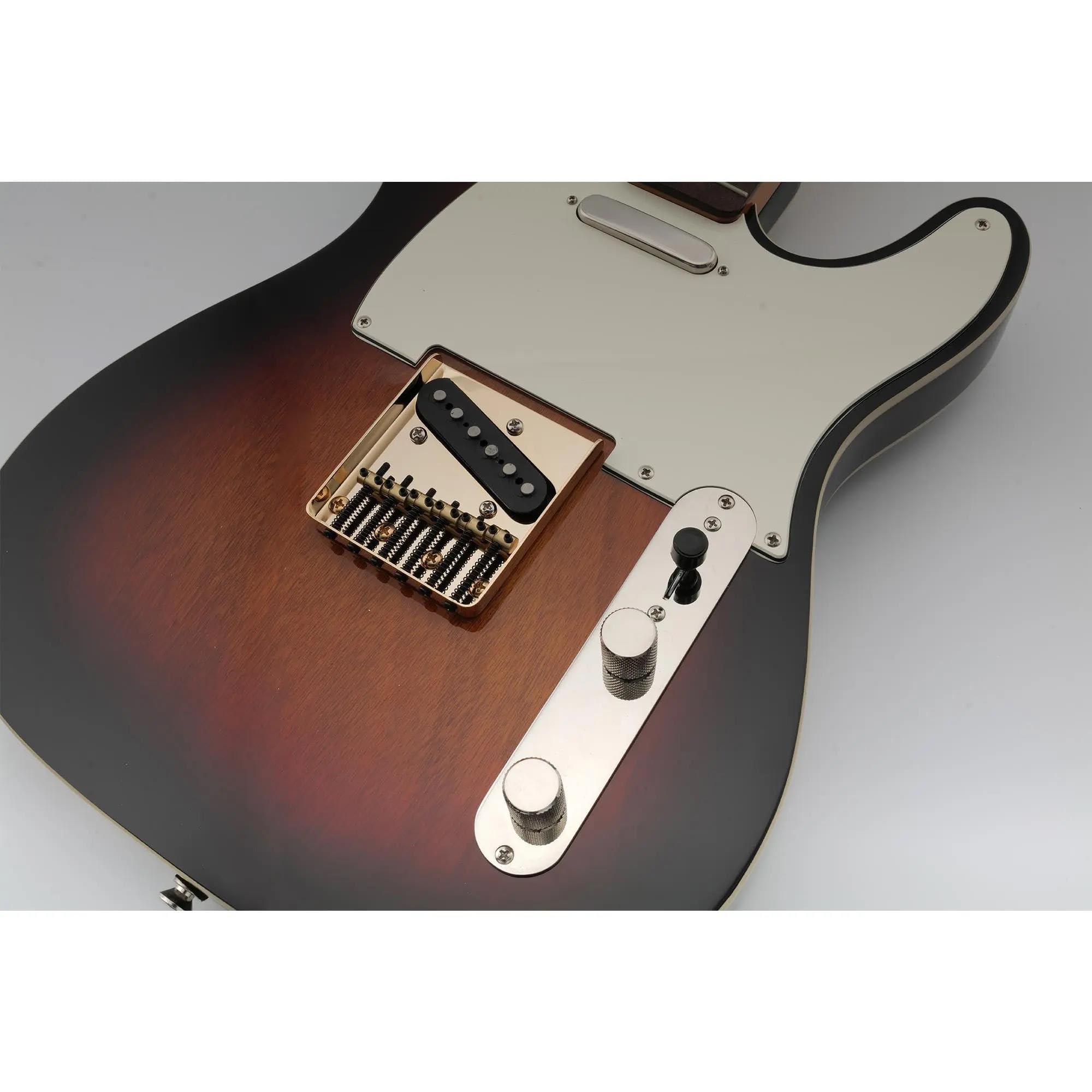 Mostek Gitarowy Mostek Gitarowy W Stylu Vintage O Średnicy 54 Mm Z Siodełkiem Mosiądzu 6 I Stalową Płytką(Gold)