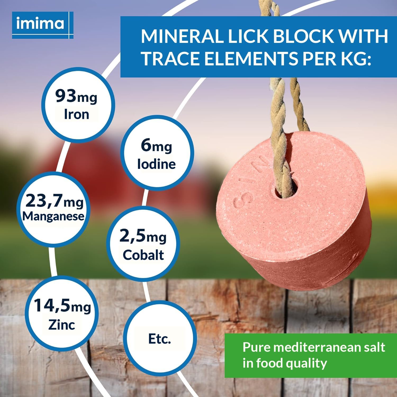 Lick-Bar Premium Set 4 x 3 kg avec HerbalBlock, PROBIOTIC, MultiVitamin BRONCHIAL, PREMIUMBLOCK Set 4 x 3 kg - Pierres à lécher pour Chevaux, Moutons, chèvres, gibier et bétail