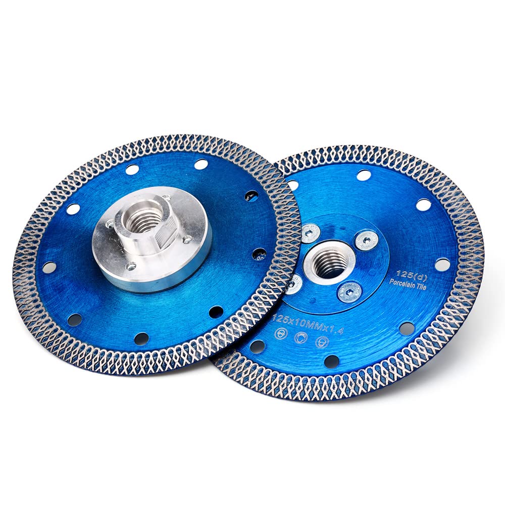 Diamond Cutting Disc 125mm X M14 Thread,Turbo Porcelain Cutting Discs for Ceramic,Granite,Marble,Dekton,Tiles & Bricks