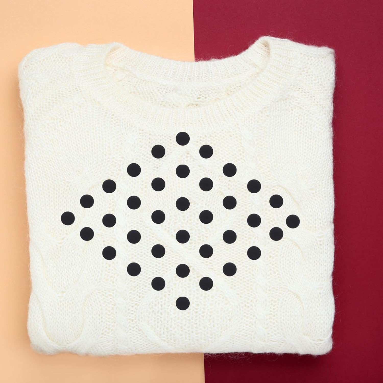 2500 Pcs Wave Dot Patch Felt Decals for Clothing Felt Gaskets Handmade DIY Material Clothing DIY Accessories DIY Headdress Supplies Festival Ornaments Decor DIY Felt, Blackx5pcs