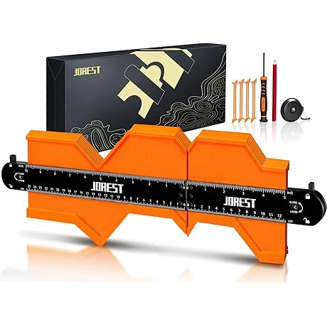 Versatile Carpenter Measuring Tool: 10+5 Inch Connectable Profile Gauge with Lock