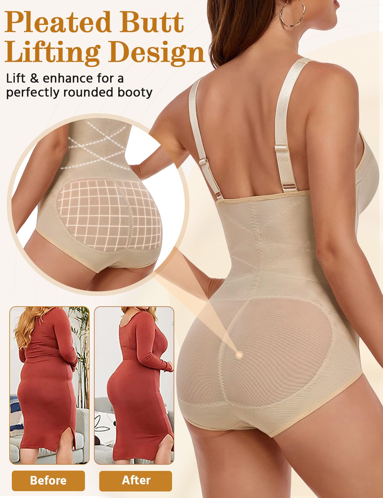 UMIPUBO Body Gainant Femme Ventre Plat Gaine Amincissante Bodysuit Shapewear Couture Camisole Top Corset Invisible Minceur Combinaison Filet Col V Body Shaper Sculptants avec Soutien-Gorge