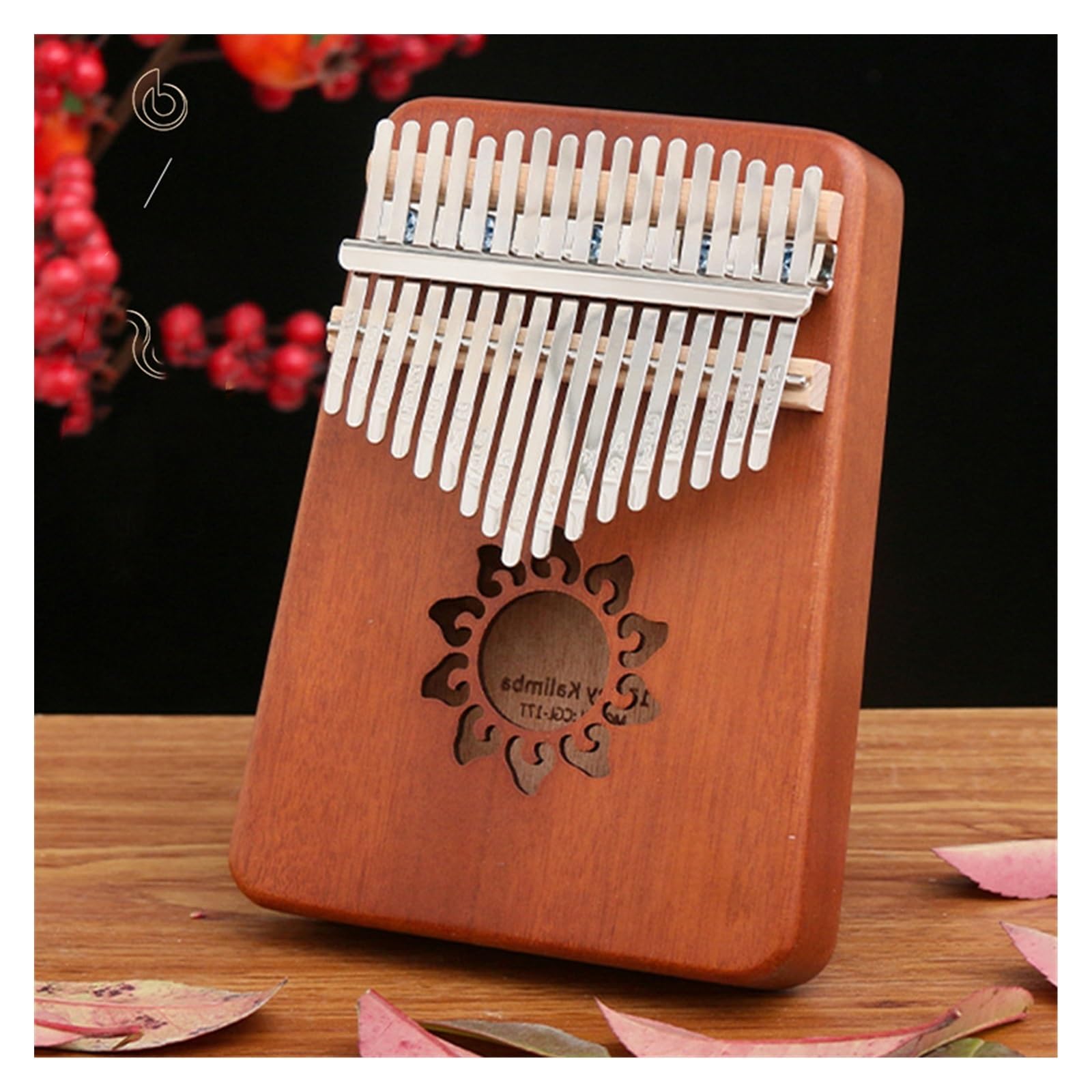 kalimba mini Kolorowa skala chromatyczna w stylu retro 17-tonowe pianino kciukowe Kalimba Kalimba przenośne pianino palcowe dla początkujących