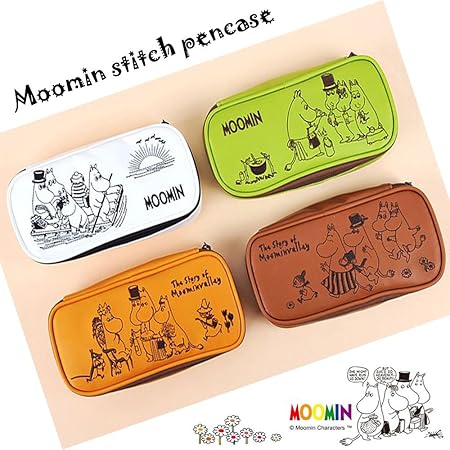 Amazon ムーミン ステッチ ペンケース 4種 シンプル 化粧ポーチ かわいい 高校生 レディース 筆箱 ペンシルケース 女の子 小物入れ 誕生日 プレゼント オフィス用品 デスク収納 携帯 可愛い ファッション 雑貨 ボールペン マルチカラー ペア レッド ブルー イエロー